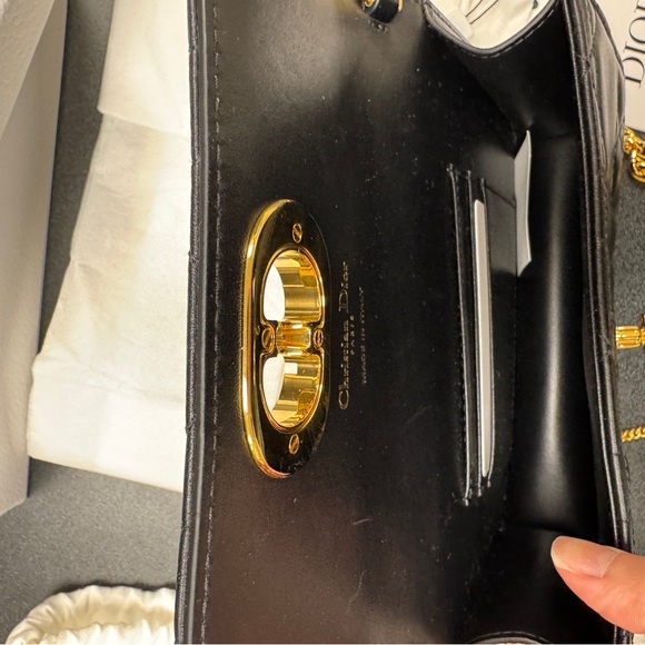 Christian Dior Cannage Miss Caro Pouch with Chain Black Lambskin - Picture 10 of 11